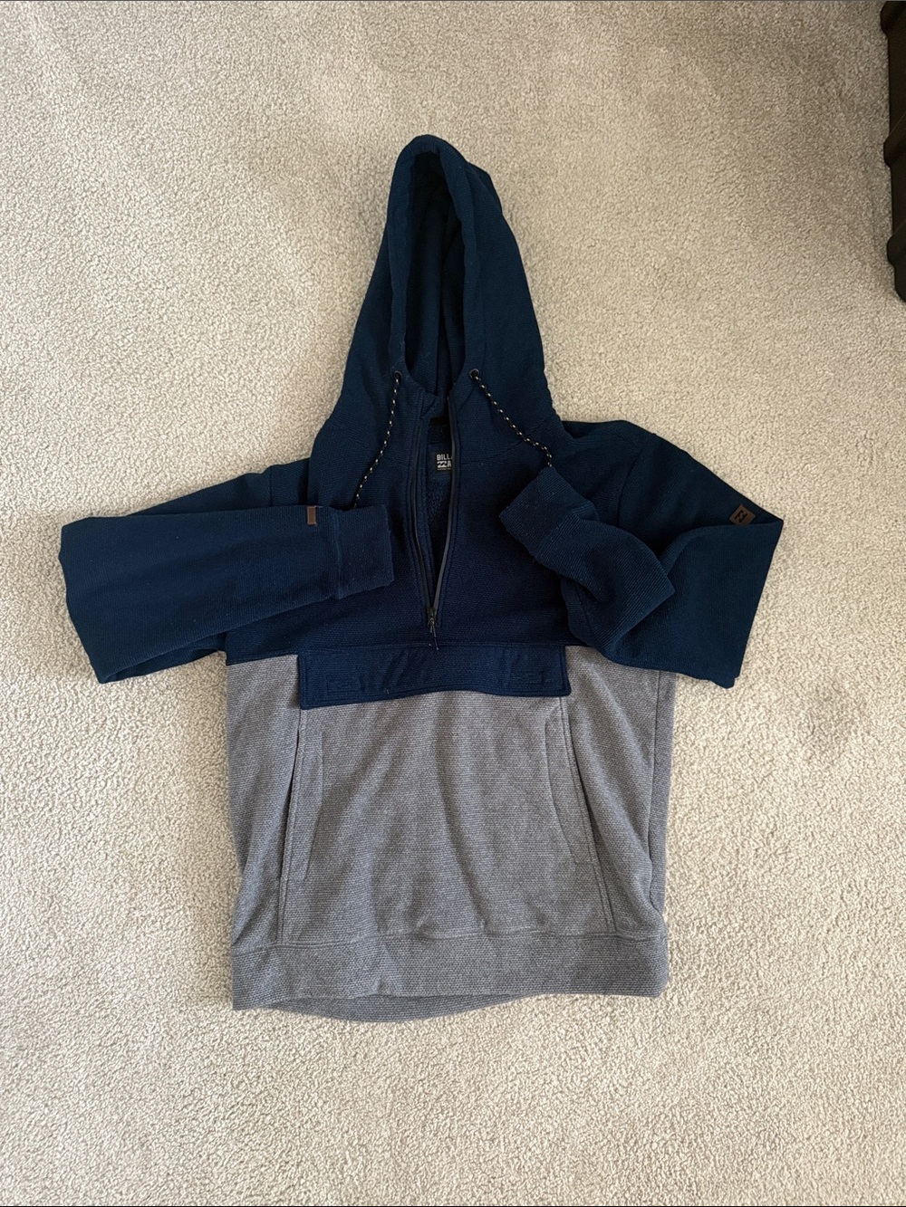 Billabong Navy Blue Sherpa-Lined Zip Hoodie
